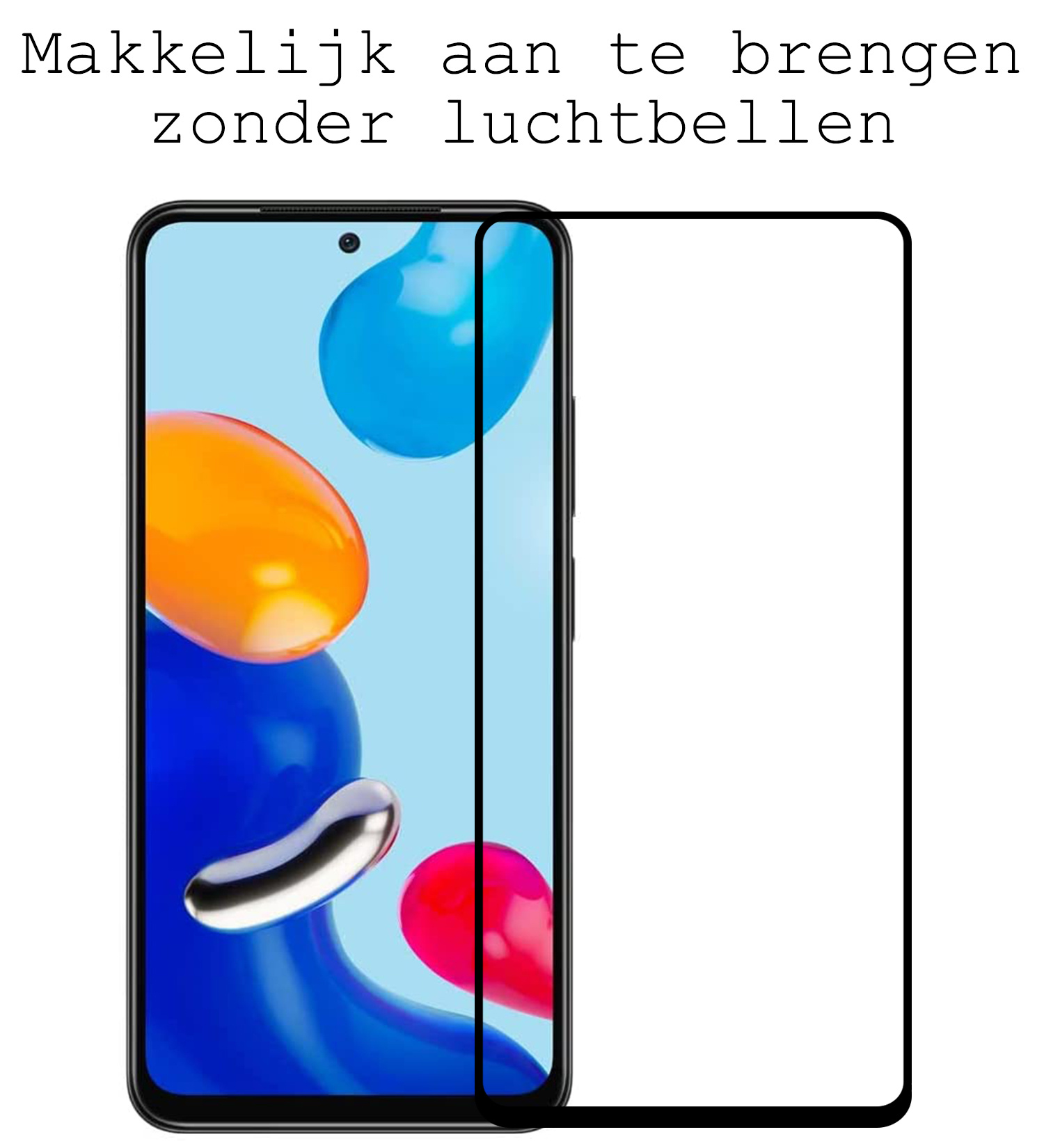 BASEY. Screenprotector Geschikt voor Xiaomi Redmi Note 11 Screenprotector Beschermglas Full Cover - Screenprotector Geschikt voor Xiaomi Redmi Note 11 Screen Protector Full Cover - 2 Stuks