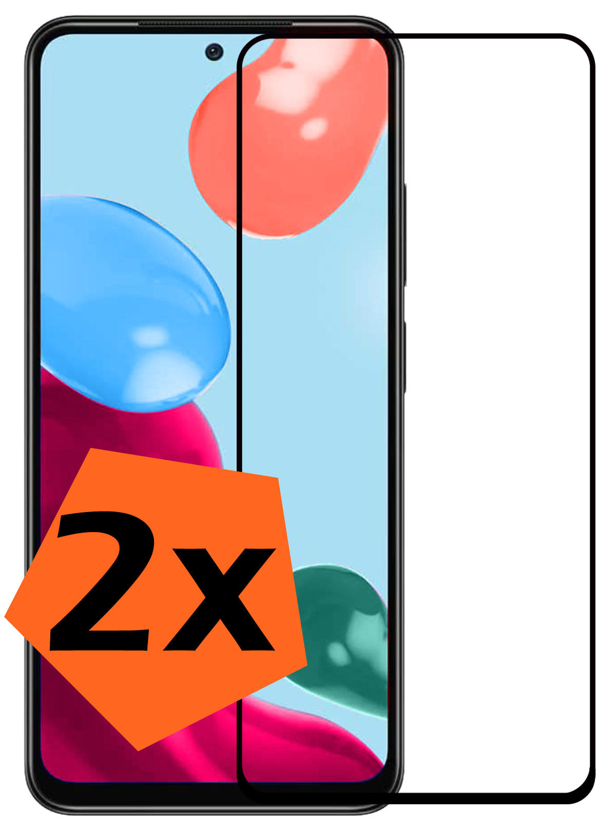 Nomfy Screenprotector Geschikt voor Xiaomi Redmi Note 11 Screenprotector Bescherm Glas - Screenprotector Geschikt voor Xiaomi Redmi Note 11 Screen Protector Tempered Glass Full Screen Full Cover - 2 PACK