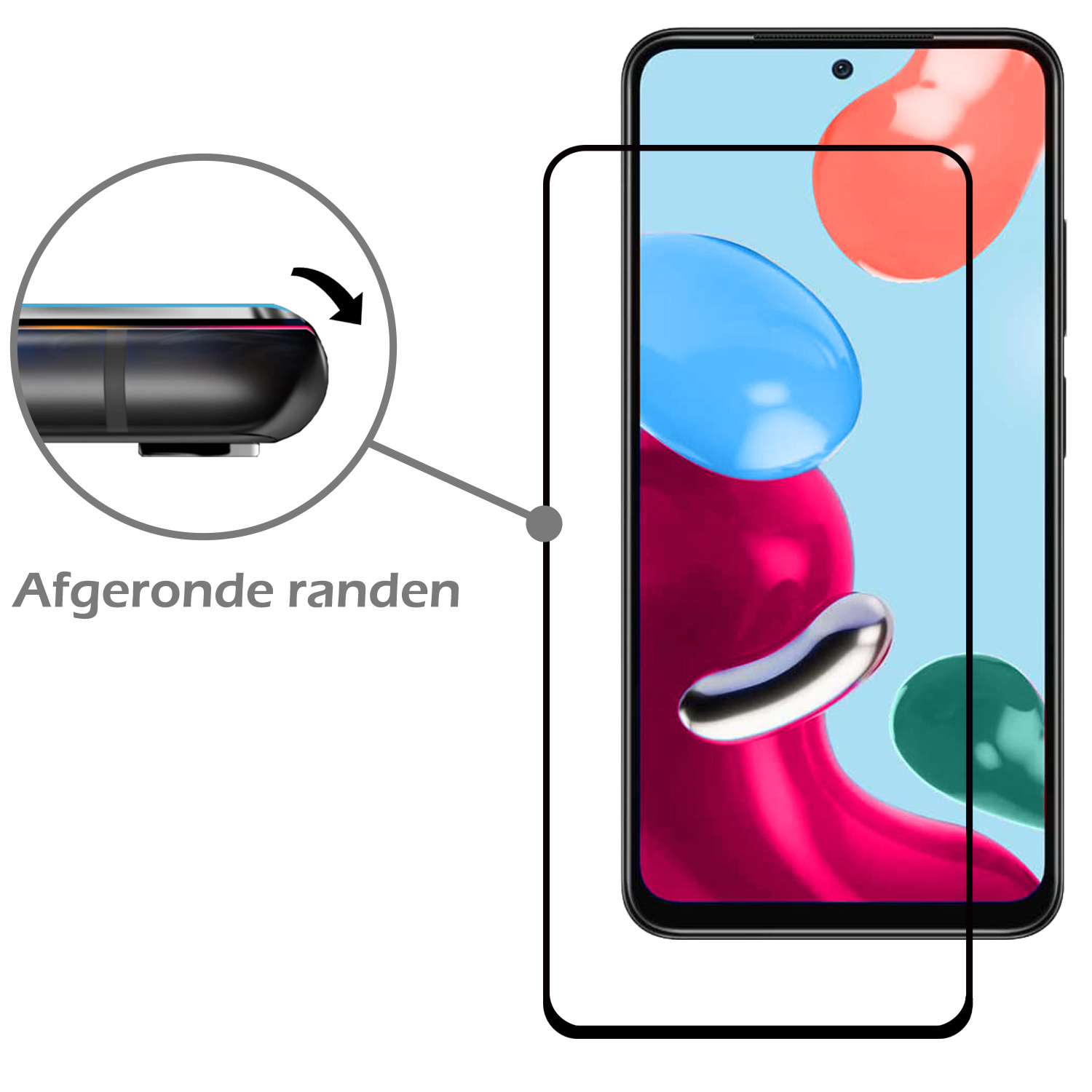 Nomfy Screenprotector Geschikt voor Xiaomi Redmi Note 11 Screenprotector Bescherm Glas - Screenprotector Geschikt voor Xiaomi Redmi Note 11 Screen Protector Tempered Glass Full Screen Full Cover - 2 PACK
