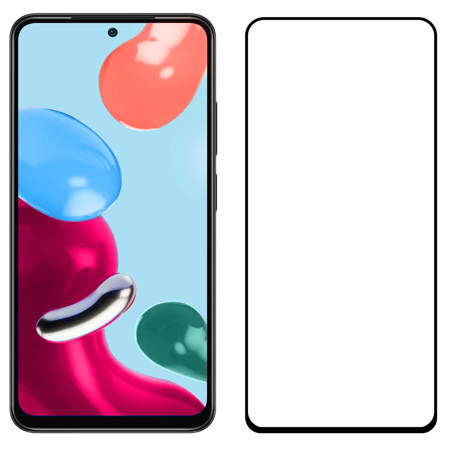 Nomfy Screenprotector Geschikt voor Xiaomi Redmi Note 11 Screenprotector Bescherm Glas - Screenprotector Geschikt voor Xiaomi Redmi Note 11 Screen Protector Tempered Glass Full Screen Full Cover - 2 PACK