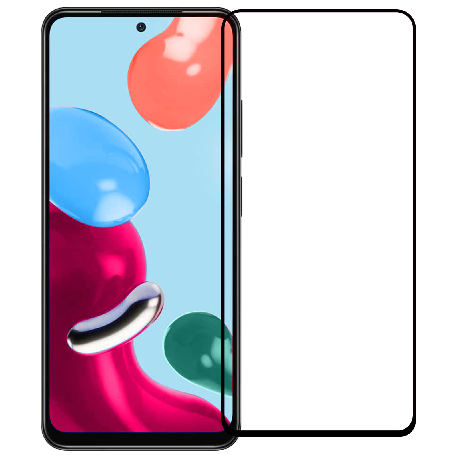 Nomfy Screenprotector Geschikt voor Xiaomi Redmi Note 11 Screenprotector Bescherm Glas - Screenprotector Geschikt voor Xiaomi Redmi Note 11 Screen Protector Tempered Glass Full Screen Full Cover - 2 PACK