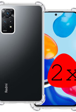 BASEY. Hoes Geschikt voor Xiaomi Redmi Note 11 Hoesje Shock Proof Case Hoes Siliconen - Hoesje Geschikt voor Xiaomi Redmi Note 11 Hoes Cover Shockproof - Transparant - 2 Stuks