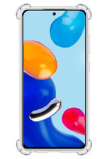 BASEY. Hoes Geschikt voor Xiaomi Redmi Note 11 Hoesje Shock Proof Case Hoes Siliconen - Hoesje Geschikt voor Xiaomi Redmi Note 11 Hoes Cover Shockproof - Transparant - 2 Stuks