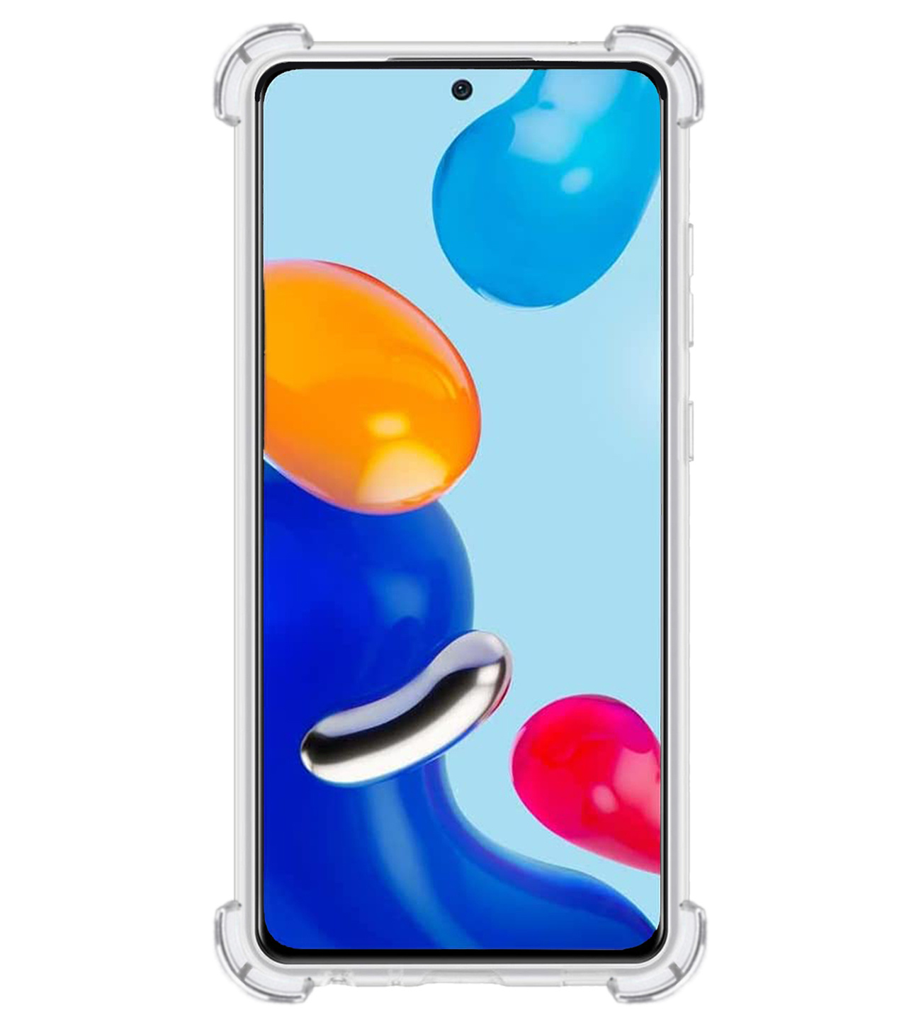 BASEY. Hoes Geschikt voor Xiaomi Redmi Note 11 Hoesje Shock Proof Case Hoes Siliconen - Hoesje Geschikt voor Xiaomi Redmi Note 11 Hoes Cover Shockproof - Transparant - 2 Stuks