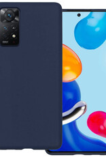 BASEY. Hoes Geschikt voor Xiaomi Redmi Note 11 Hoesje Siliconen Back Cover Case - Hoesje Geschikt voor Xiaomi Redmi Note 11 Hoes Cover Hoesje - Donkerblauw