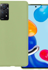 BASEY. Hoes Geschikt voor Xiaomi Redmi Note 11 Hoesje Siliconen Back Cover Case - Hoesje Geschikt voor Xiaomi Redmi Note 11 Hoes Cover Hoesje - Groen