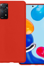 BASEY. Hoes Geschikt voor Xiaomi Redmi Note 11 Hoesje Siliconen Back Cover Case - Hoesje Geschikt voor Xiaomi Redmi Note 11 Hoes Cover Hoesje - Rood