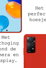 BASEY. Hoes Geschikt voor Xiaomi Redmi Note 11 Hoesje Siliconen Back Cover Case - Hoesje Geschikt voor Xiaomi Redmi Note 11 Hoes Cover Hoesje - Rood