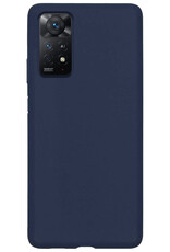 BASEY. Hoes Geschikt voor Xiaomi Redmi Note 11 Hoesje Siliconen Back Cover Case - Hoesje Geschikt voor Xiaomi Redmi Note 11 Hoes Cover Hoesje - Donkerblauw - 2 Stuks
