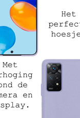 BASEY. Hoes Geschikt voor Xiaomi Redmi Note 11 Hoesje Siliconen Back Cover Case - Hoesje Geschikt voor Xiaomi Redmi Note 11 Hoes Cover Hoesje - Lila - 2 Stuks