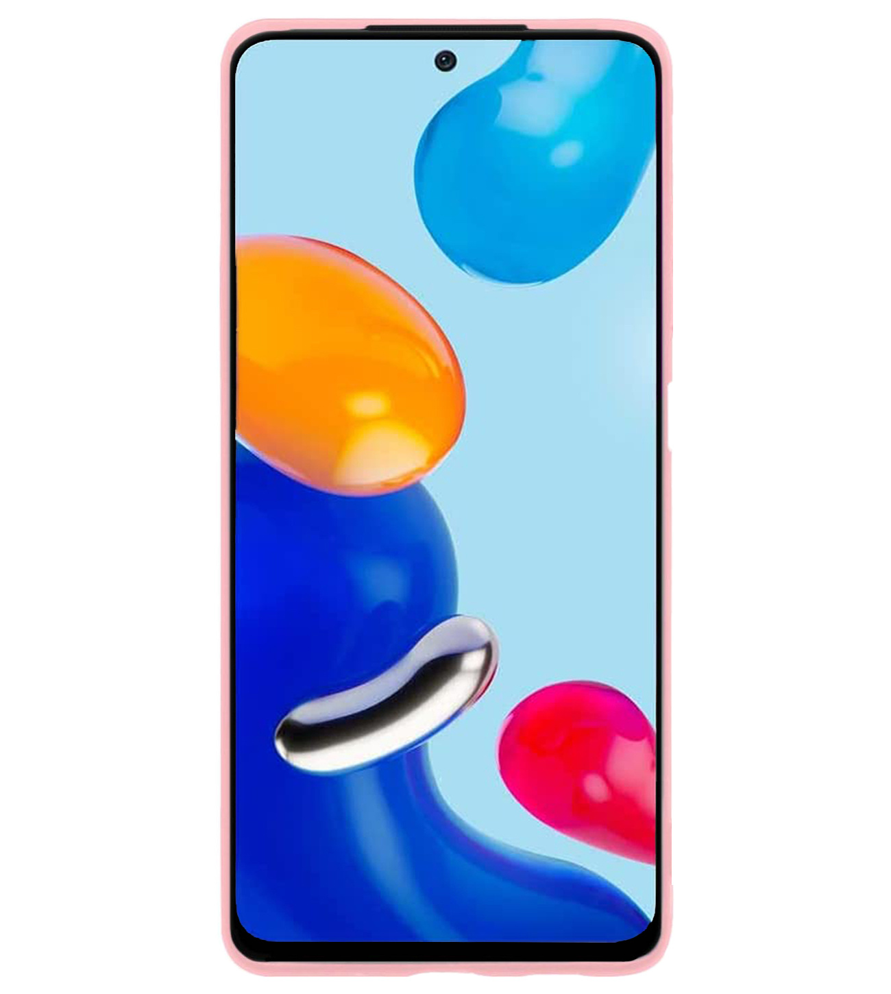 BASEY. Hoes Geschikt voor Xiaomi Redmi Note 11 Hoesje Siliconen Back Cover Case - Hoesje Geschikt voor Xiaomi Redmi Note 11 Hoes Cover Hoesje - Lichtroze - 2 Stuks