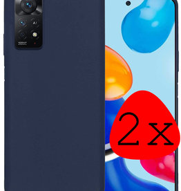 BASEY. BASEY. Xiaomi Redmi Note 11 Hoesje Siliconen - Donkerblauw - 2 PACK