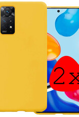 BASEY. Hoes Geschikt voor Xiaomi Redmi Note 11 Hoesje Siliconen Back Cover Case - Hoesje Geschikt voor Xiaomi Redmi Note 11 Hoes Cover Hoesje - Geel - 2 Stuks