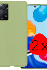BASEY. Hoes Geschikt voor Xiaomi Redmi Note 11 Hoesje Siliconen Back Cover Case - Hoesje Geschikt voor Xiaomi Redmi Note 11 Hoes Cover Hoesje - Groen - 2 Stuks