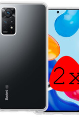 BASEY. Hoes Geschikt voor Xiaomi Redmi Note 11 Hoesje Siliconen Back Cover Case - Hoesje Geschikt voor Xiaomi Redmi Note 11 Hoes Cover Hoesje - Transparant - 2 Stuks