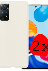 BASEY. Hoes Geschikt voor Xiaomi Redmi Note 11 Hoesje Siliconen Back Cover Case - Hoesje Geschikt voor Xiaomi Redmi Note 11 Hoes Cover Hoesje - Wit - 2 Stuks