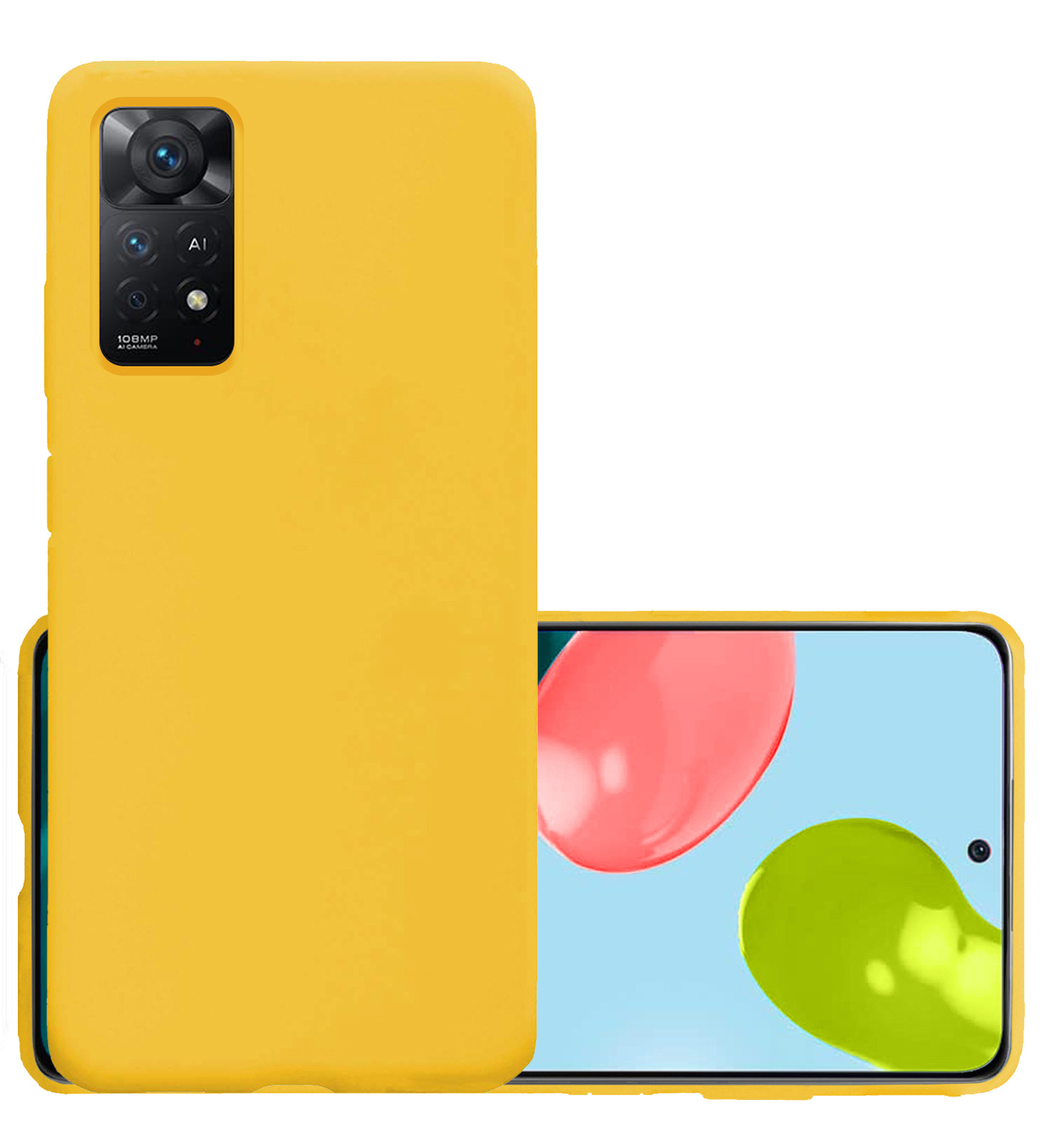 NoXx Hoes Geschikt voor Xiaomi Redmi Note 11 Hoesje Cover Siliconen Back Case Hoes - Geel