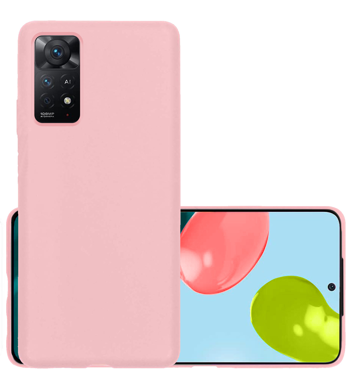 NoXx Hoes Geschikt voor Xiaomi Redmi Note 11 Hoesje Cover Siliconen Back Case Hoes - Lichtroze