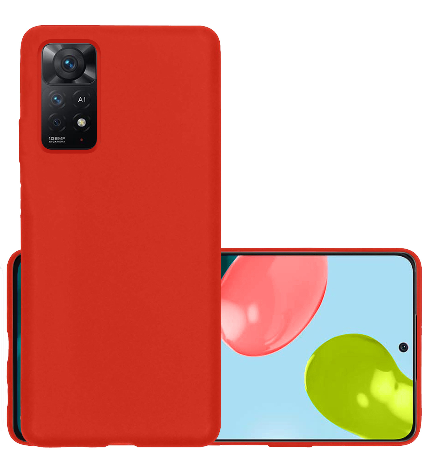 NoXx Hoes Geschikt voor Xiaomi Redmi Note 11 Hoesje Cover Siliconen Back Case Hoes - Rood