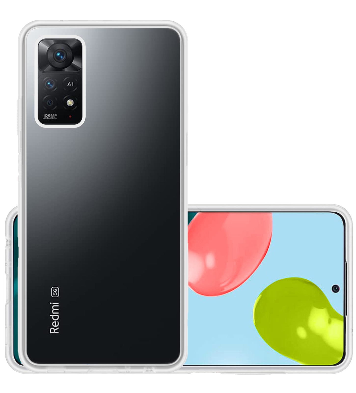 NoXx Hoes Geschikt voor Xiaomi Redmi Note 11 Hoesje Cover Siliconen Back Case Hoes - Transparant
