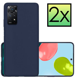 NoXx NoXx Xiaomi Redmi Note 11 Hoesje Siliconen - Donkerblauw - 2 PACK