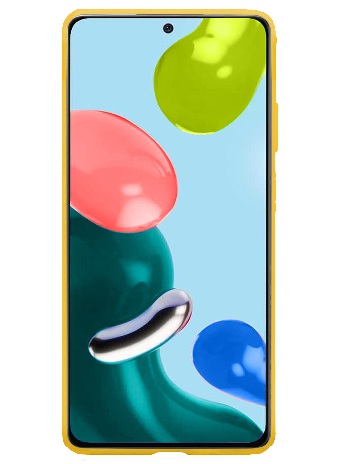 NoXx Hoes Geschikt voor Xiaomi Redmi Note 11 Hoesje Cover Siliconen Back Case Hoes - Geel - 2x