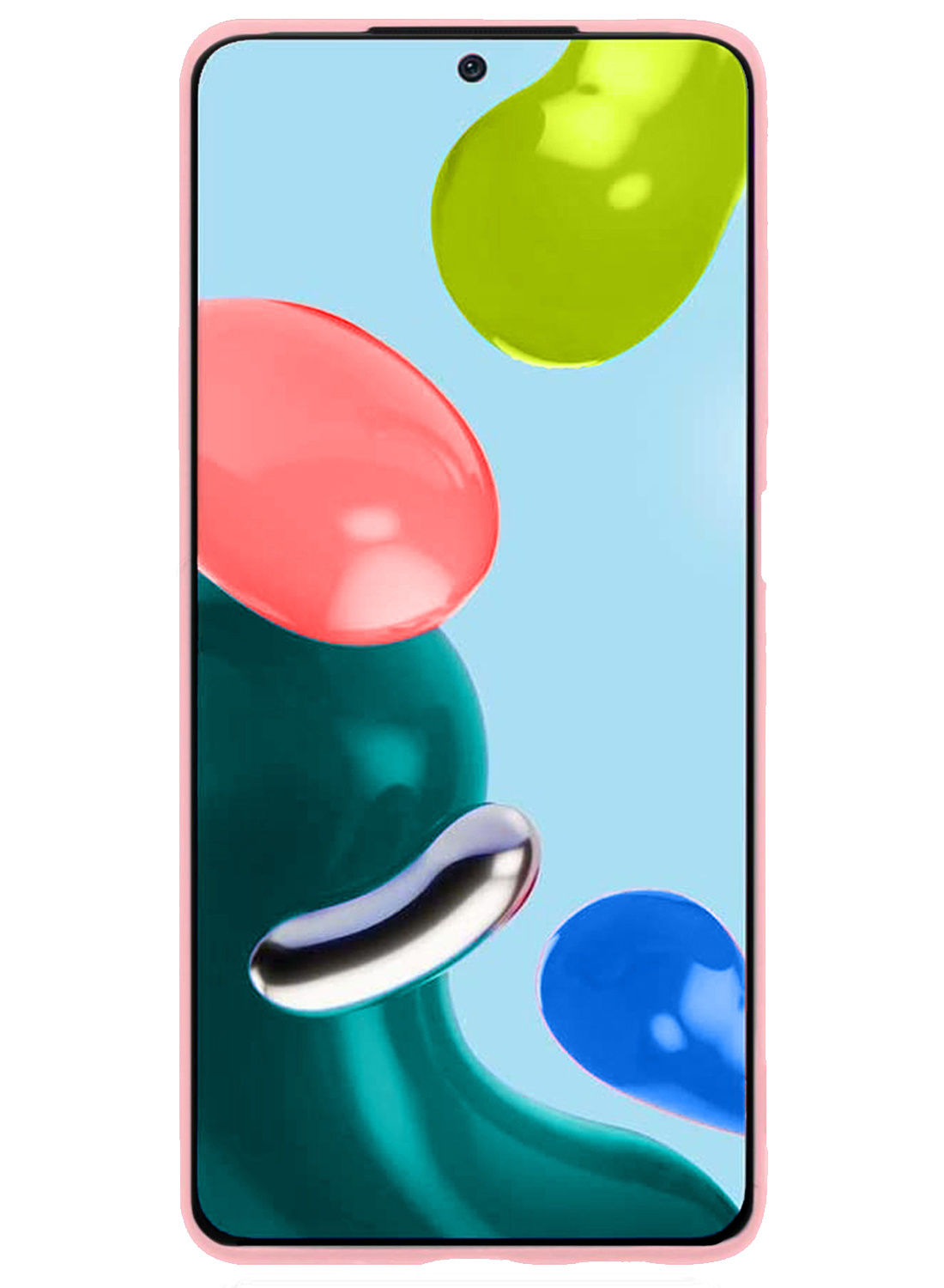 NoXx Hoes Geschikt voor Xiaomi Redmi Note 11 Hoesje Cover Siliconen Back Case Hoes - Lichtroze - 2x