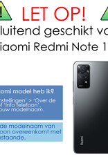 NoXx Xiaomi Redmi Note 11 Hoesje Back Cover Siliconen Case Hoes - Zwart - 2x