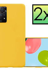 NoXx Hoes Geschikt voor Xiaomi Redmi Note 11 Hoesje Cover Siliconen Back Case Hoes - Geel - 2x