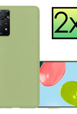 NoXx Hoes Geschikt voor Xiaomi Redmi Note 11 Hoesje Cover Siliconen Back Case Hoes - Groen - 2x