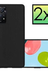 NoXx Hoes Geschikt voor Xiaomi Redmi Note 11 Hoesje Cover Siliconen Back Case Hoes - Zwart - 2x