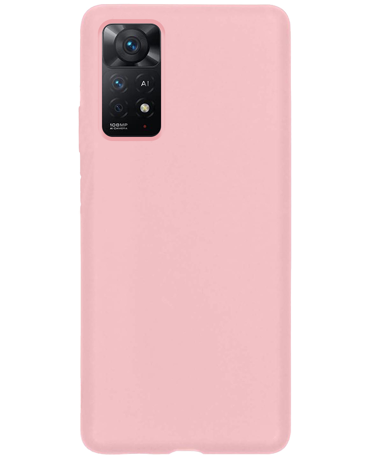 Nomfy Hoesje Geschikt voor Xiaomi Redmi Note 11 Hoesje Siliconen Cover Case - Hoes Geschikt voor Xiaomi Redmi Note 11 Hoes Back Case - Lichtroze