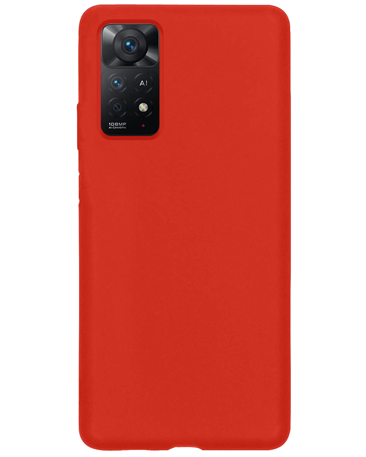 Nomfy Hoesje Geschikt voor Xiaomi Redmi Note 11 Hoesje Siliconen Cover Case - Hoes Geschikt voor Xiaomi Redmi Note 11 Hoes Back Case - Rood