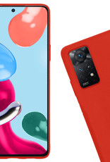 Nomfy Xiaomi Redmi Note 11 Hoesje Siliconen Case Back Cover - Xiaomi Redmi Note 11 Hoes Cover Silicone - Rood
