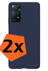 Nomfy Xiaomi Redmi Note 11 Hoesje Siliconen Case Back Cover - Xiaomi Redmi Note 11 Hoes Cover Silicone - Donker Blauw - 2X