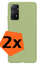 Nomfy Hoesje Geschikt voor Xiaomi Redmi Note 11 Hoesje Siliconen Cover Case - Hoes Geschikt voor Xiaomi Redmi Note 11 Hoes Back Case - 2-PACK - Groen