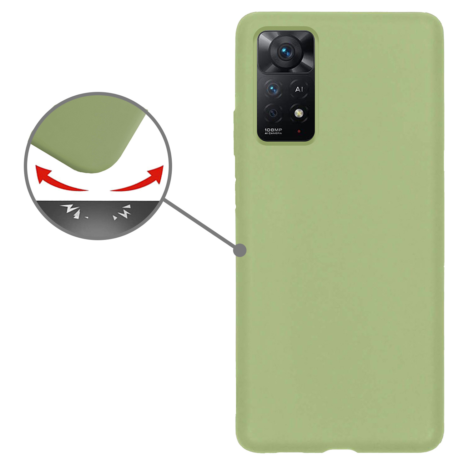 Nomfy Hoesje Geschikt voor Xiaomi Redmi Note 11 Hoesje Siliconen Cover Case - Hoes Geschikt voor Xiaomi Redmi Note 11 Hoes Back Case - 2-PACK - Groen