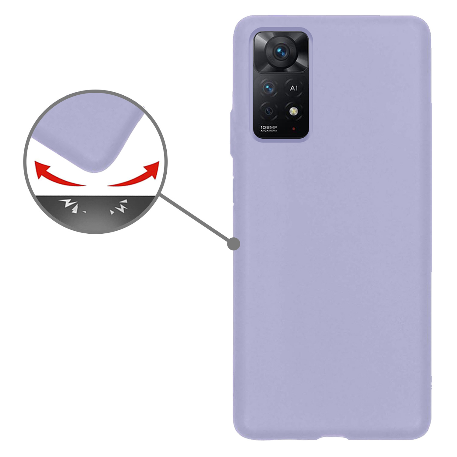 Nomfy Hoesje Geschikt voor Xiaomi Redmi Note 11 Hoesje Siliconen Cover Case - Hoes Geschikt voor Xiaomi Redmi Note 11 Hoes Back Case - 2-PACK - Lila
