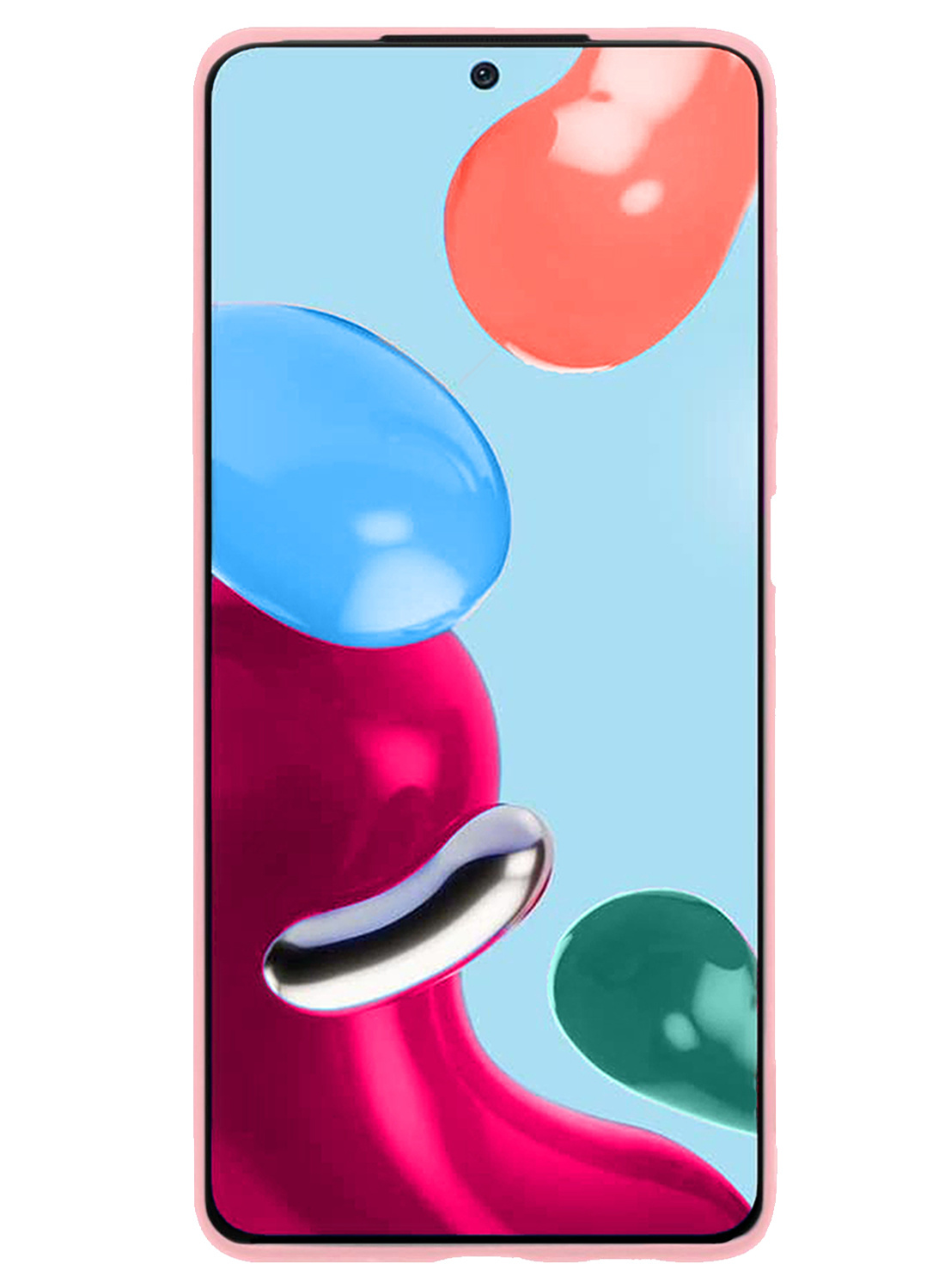 Nomfy Hoesje Geschikt voor Xiaomi Redmi Note 11 Hoesje Siliconen Cover Case - Hoes Geschikt voor Xiaomi Redmi Note 11 Hoes Back Case - 2-PACK - Lichtroze