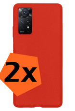 Nomfy Xiaomi Redmi Note 11 Hoesje Siliconen Case Back Cover - Xiaomi Redmi Note 11 Hoes Cover Silicone - Rood - 2X