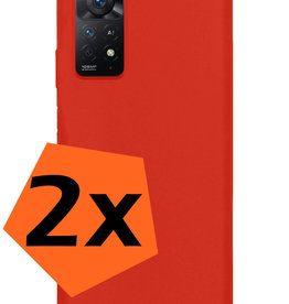 Nomfy Nomfy Xiaomi Redmi Note 11 Hoesje Siliconen - Rood - 2 PACK