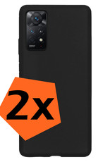 Nomfy Hoesje Geschikt voor Xiaomi Redmi Note 11 Hoesje Siliconen Cover Case - Hoes Geschikt voor Xiaomi Redmi Note 11 Hoes Back Case - 2-PACK - Zwart