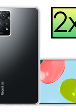 NoXx Xiaomi Redmi Note 11 Pro Hoesje Back Cover Siliconen Case Hoes - Transparant - 2x