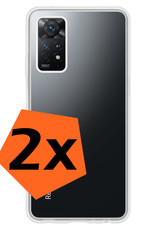 Nomfy Hoesje Geschikt voor Xiaomi Redmi Note 11 Pro Hoesje Siliconen Cover Case - Hoes Geschikt voor Xiaomi Redmi Note 11 Pro Hoes Back Case - 2-PACK - Transparant