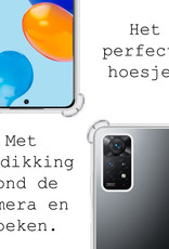 BASEY. Hoes Geschikt voor Xiaomi Redmi Note 11 Hoesje Shock Proof Case Hoes Siliconen Met 2x Screenprotector - Hoesje Geschikt voor Xiaomi Redmi Note 11 Hoes Cover Shockproof - Transparant
