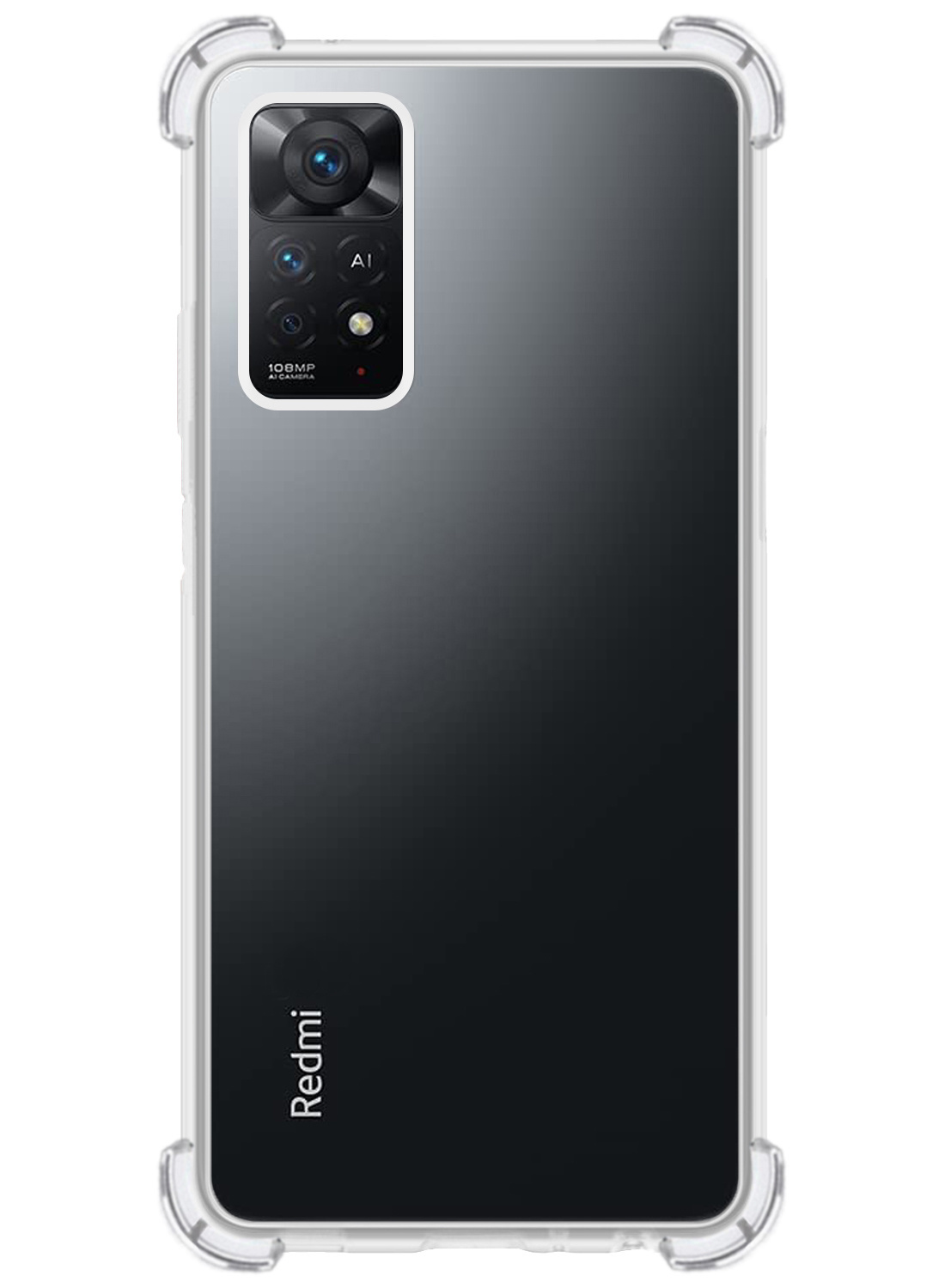 Nomfy Hoesje Geschikt voor Xiaomi Redmi Note 11 Hoesje Shock Proof Cover Case Shockproof Met Screenprotector - Hoes Geschikt voor Xiaomi Redmi Note 11 Hoes Siliconen Back Case - Transparant