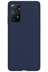 BASEY. Hoes Geschikt voor Xiaomi Redmi Note 11 Hoesje Siliconen Back Cover Case Met Screenprotector - Hoesje Geschikt voor Xiaomi Redmi Note 11 Hoes Cover Hoesje - Donkerblauw