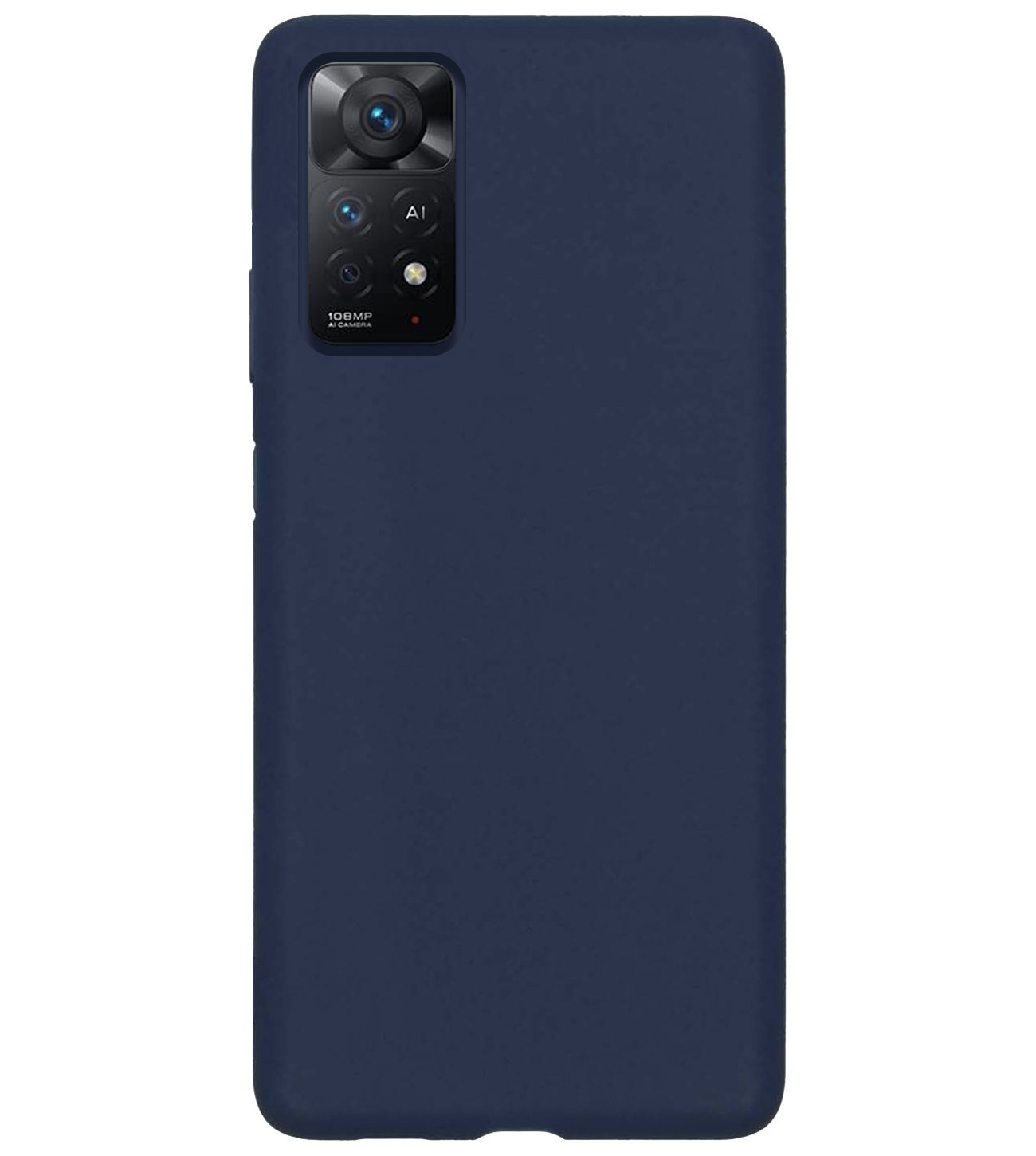 BASEY. Hoes Geschikt voor Xiaomi Redmi Note 11 Hoesje Siliconen Back Cover Case Met Screenprotector - Hoesje Geschikt voor Xiaomi Redmi Note 11 Hoes Cover Hoesje - Donkerblauw
