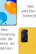 BASEY. Hoes Geschikt voor Xiaomi Redmi Note 11 Hoesje Siliconen Back Cover Case Met Screenprotector - Hoesje Geschikt voor Xiaomi Redmi Note 11 Hoes Cover Hoesje - Geel