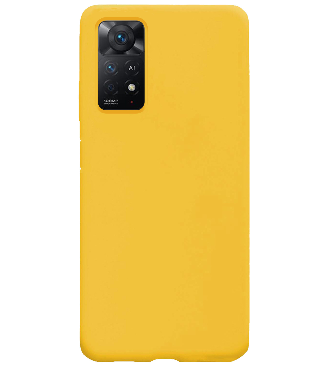 BASEY. Hoes Geschikt voor Xiaomi Redmi Note 11 Hoesje Siliconen Back Cover Case Met Screenprotector - Hoesje Geschikt voor Xiaomi Redmi Note 11 Hoes Cover Hoesje - Geel